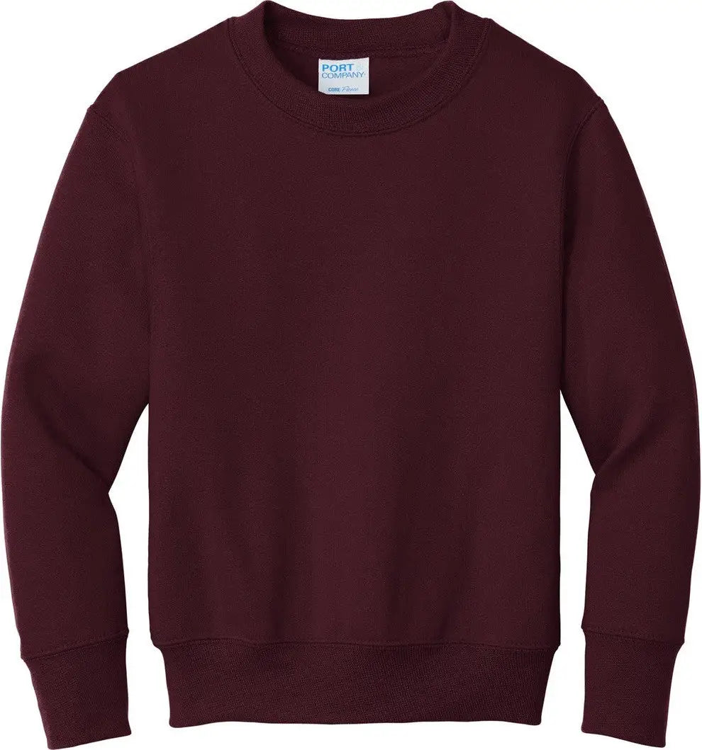 Port & Company Pc90y co Youth Core Fleece Crewneck Sweatshirt - Maroon