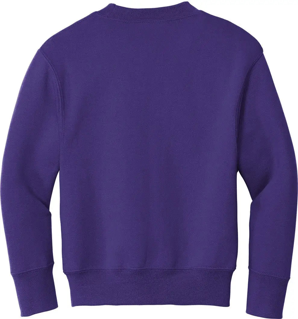 Port & Company Pc90y co Youth Core Fleece Crewneck Sweatshirt - Purple
