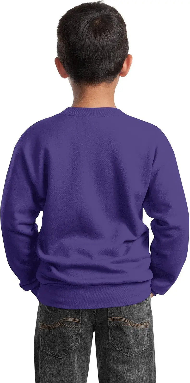 Port & Company Pc90y co Youth Core Fleece Crewneck Sweatshirt - Purple