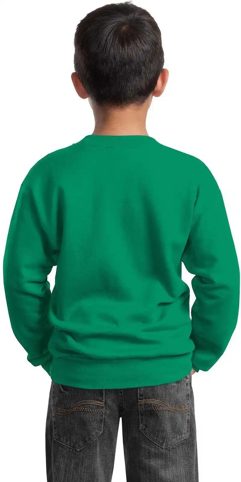 Port &amp; Company Pc90y Youth Core Fleece Crewneck Sweatshirt Kelly