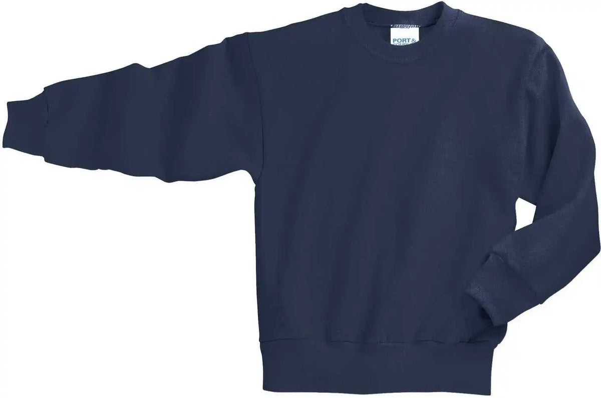 Port &amp; Company Pc90y Youth Core Fleece Crewneck Sweatshirt Navy