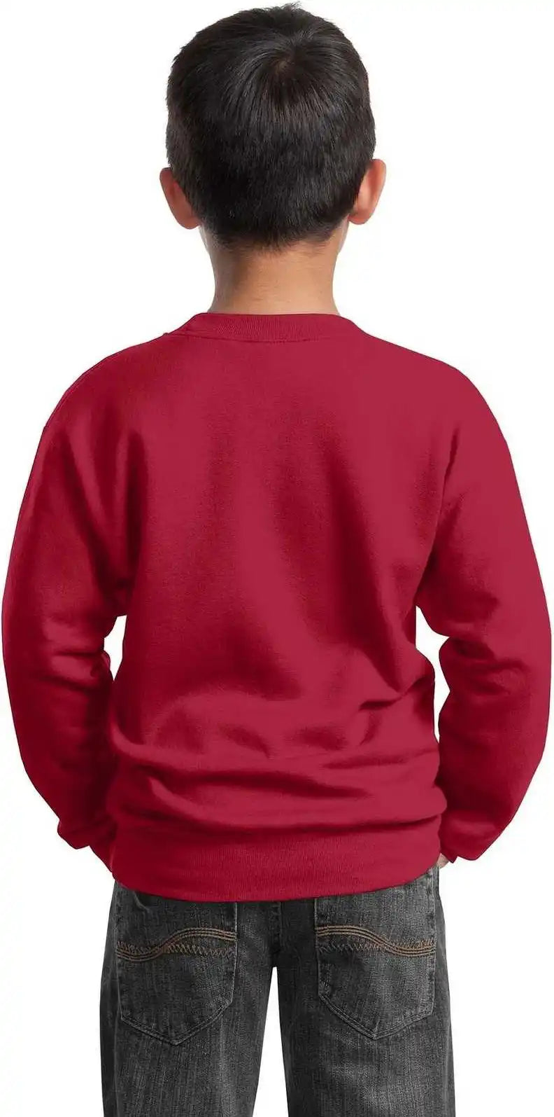 Port &amp; Company Pc90y Youth Core Fleece Crewneck Sweatshirt Red