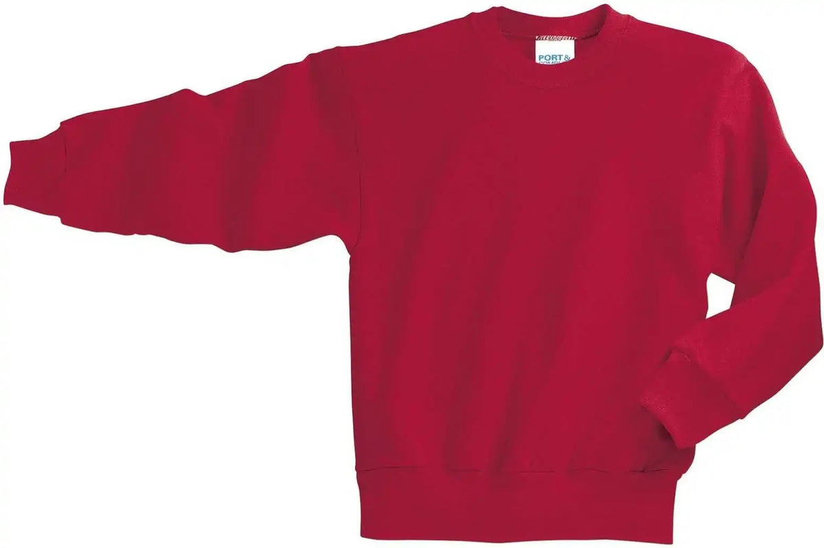 Port &amp; Company Pc90y Youth Core Fleece Crewneck Sweatshirt Red