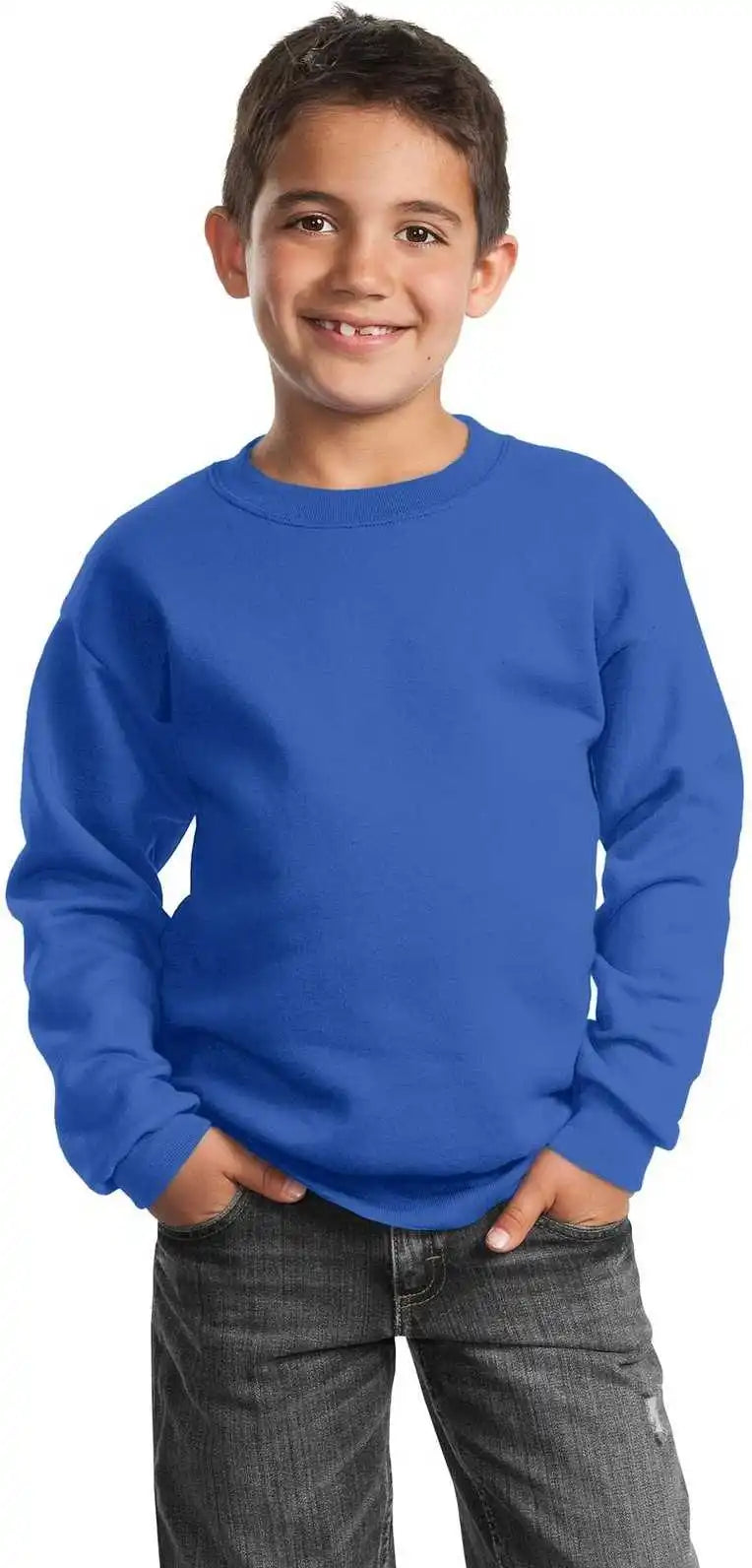 Port & Company Pc90y Youth Core Fleece Crewneck Sweatshirt - Royal
