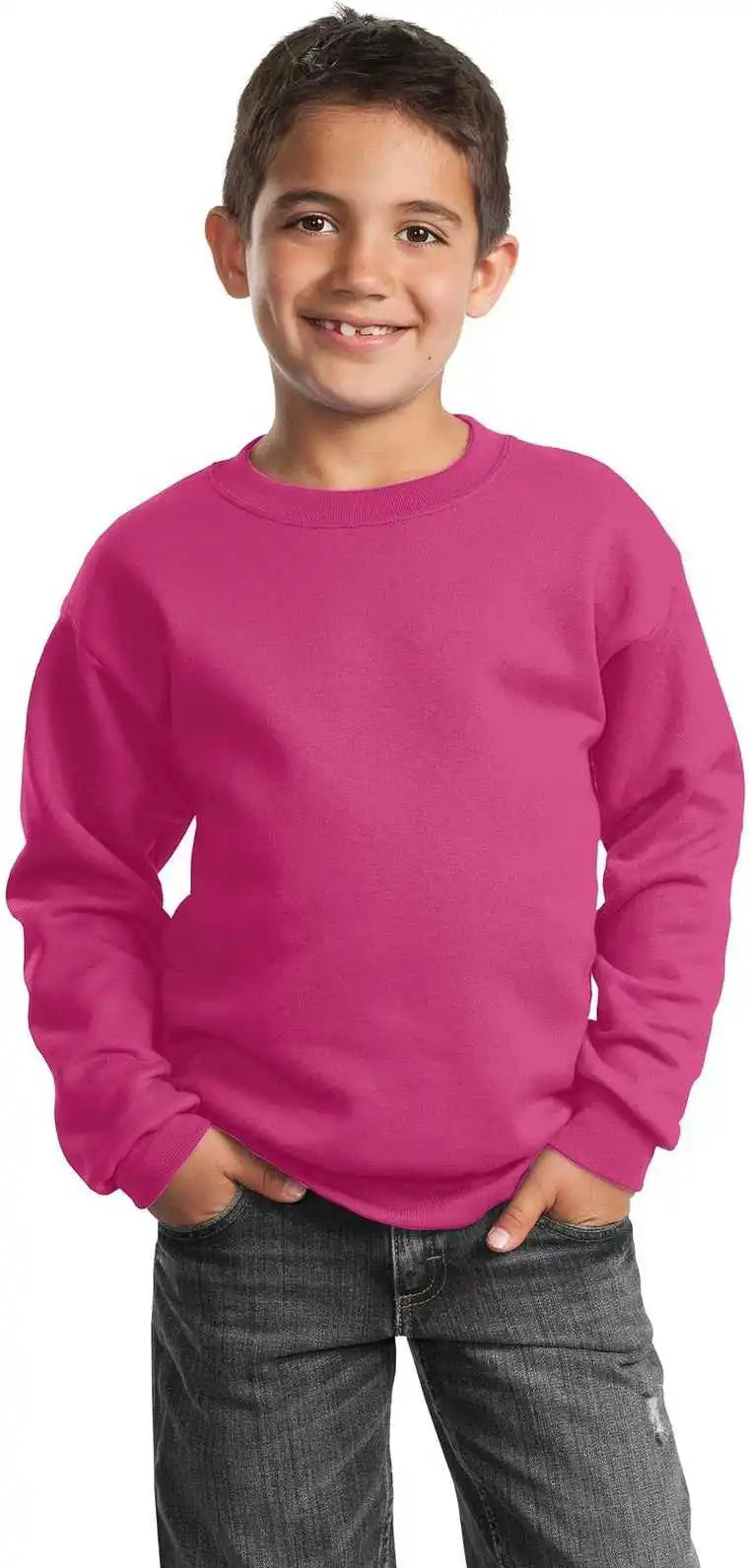 Port & Company Pc90y Youth Core Fleece Crewneck Sweatshirt - Sangria