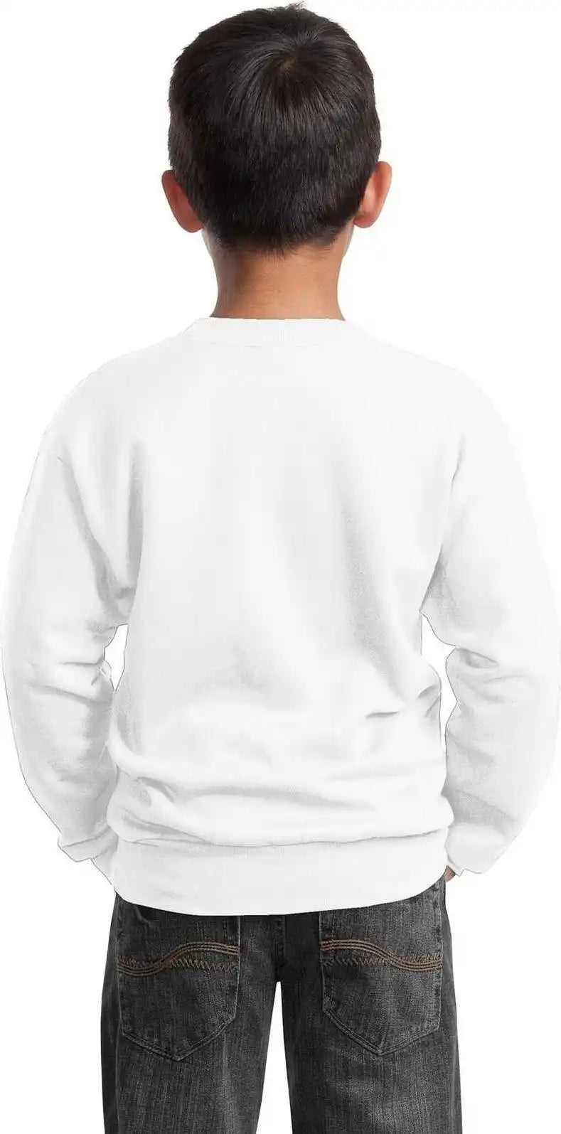 Port & Company Pc90y Youth Core Fleece Crewneck Sweatshirt - White