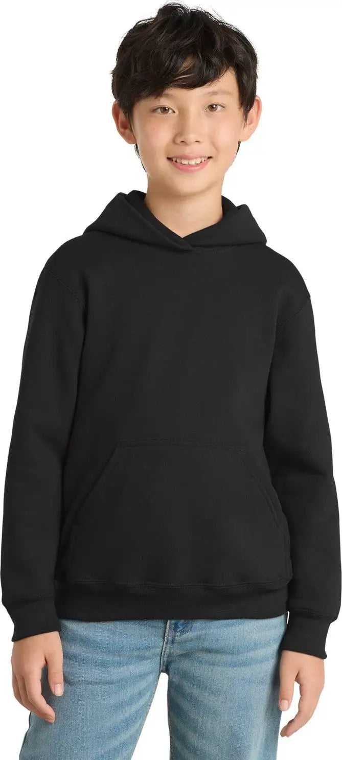 Port & Company Pc90yh co Youth Core Fleece Pullover Hooded Sweatshirt - Jet Black
