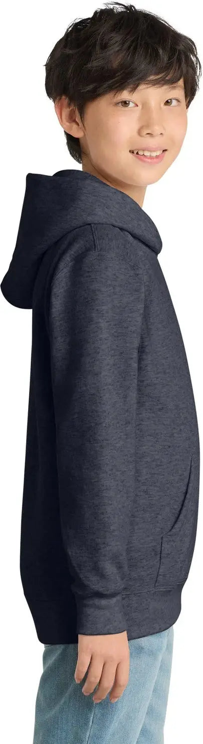 Port & Company Pc90yh co Youth Core Fleece Pullover Hooded Sweatshirt - Heather Navy