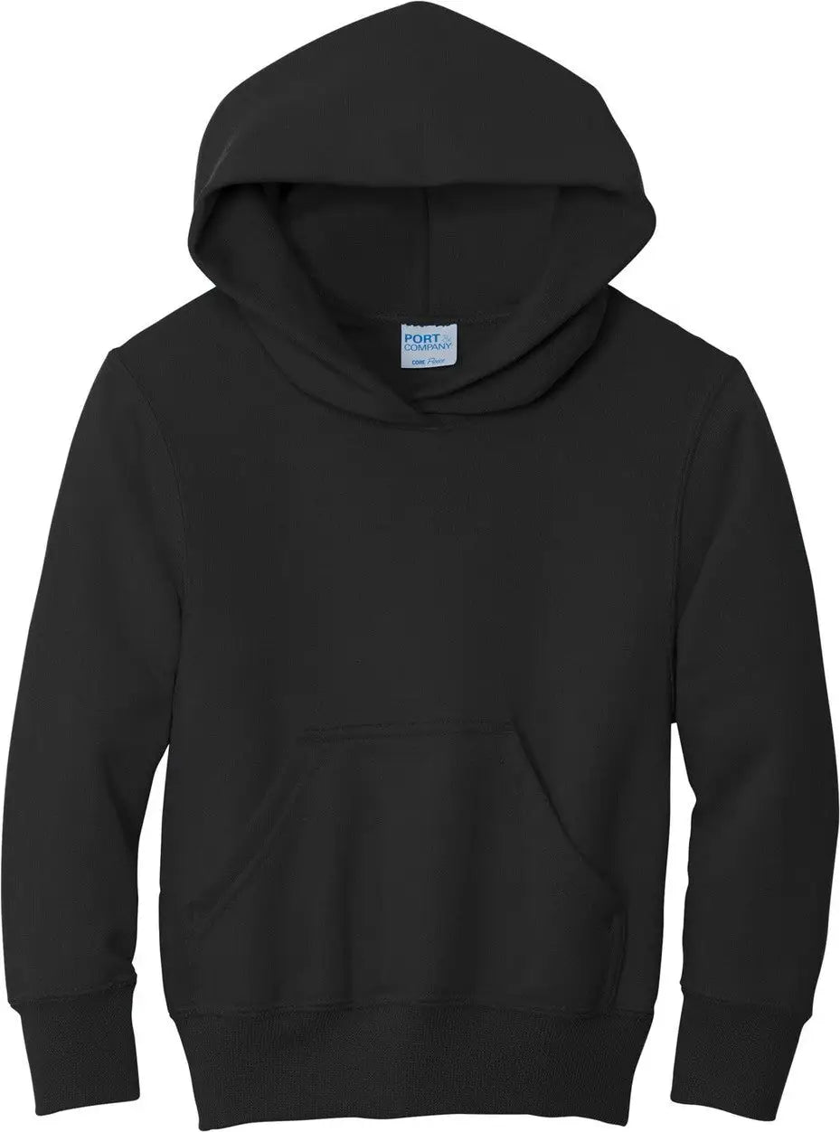 Port & Company Pc90yh co Youth Core Fleece Pullover Hooded Sweatshirt - Jet Black