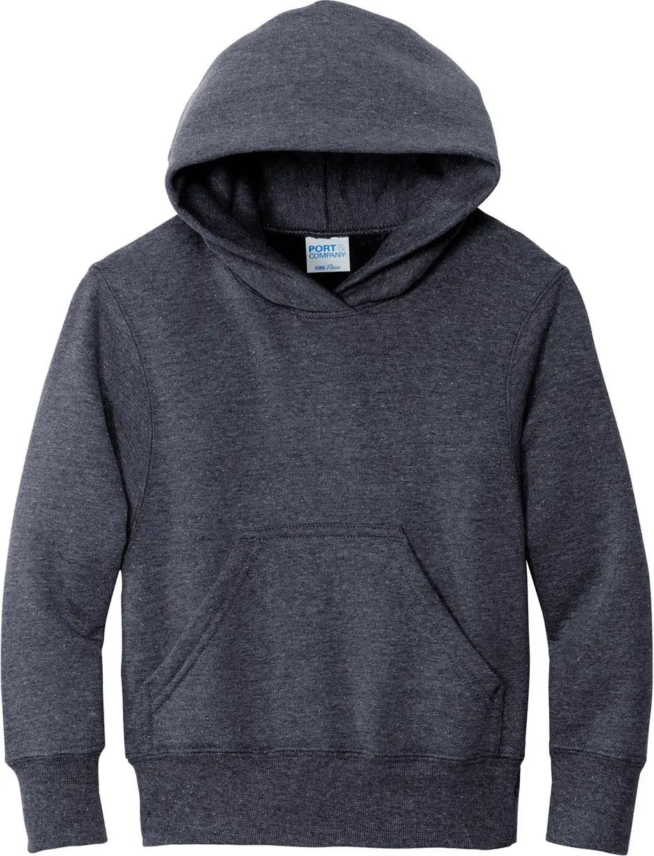 Port & Company Pc90yh co Youth Core Fleece Pullover Hooded Sweatshirt - Heather Navy