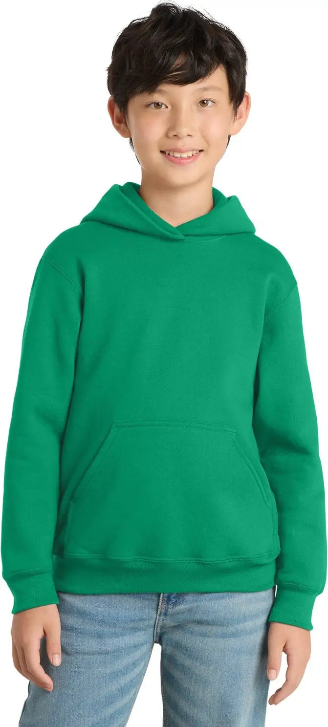 Port & Company Pc90yh co Youth Core Fleece Pullover Hooded Sweatshirt - Kelly Green