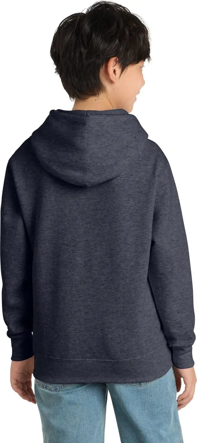 Port & Company Pc90yh co Youth Core Fleece Pullover Hooded Sweatshirt - Heather Navy