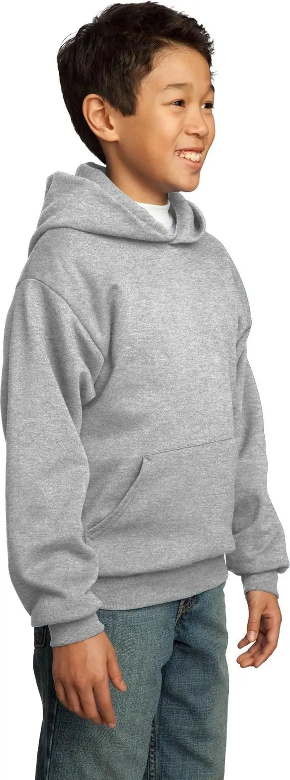 Port & Company Pc90yh co Youth Core Fleece Pullover Hooded Sweatshirt - Ash