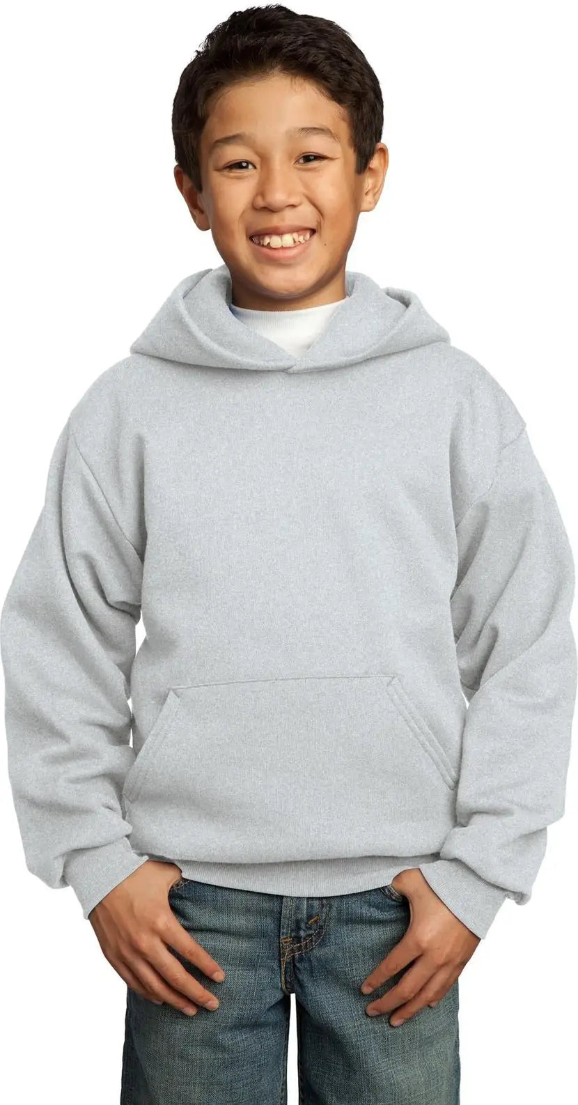 Port & Company Pc90yh co Youth Core Fleece Pullover Hooded Sweatshirt - Ash - Xs