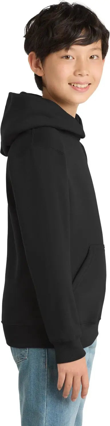 Port & Company Pc90yh co Youth Core Fleece Pullover Hooded Sweatshirt - Jet Black