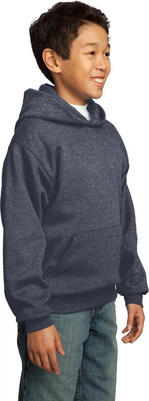 Port & Company Pc90yh co Youth Core Fleece Pullover Hooded Sweatshirt - Heather Navy