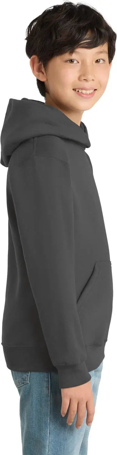 Port & Company Pc90yh co Youth Core Fleece Pullover Hooded Sweatshirt - Charcoal