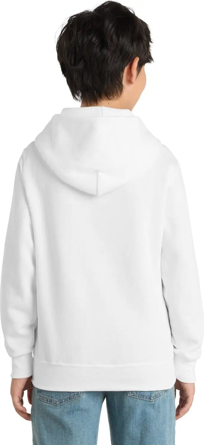 Port & Company Pc90yh co Youth Core Fleece Pullover Hooded Sweatshirt - White