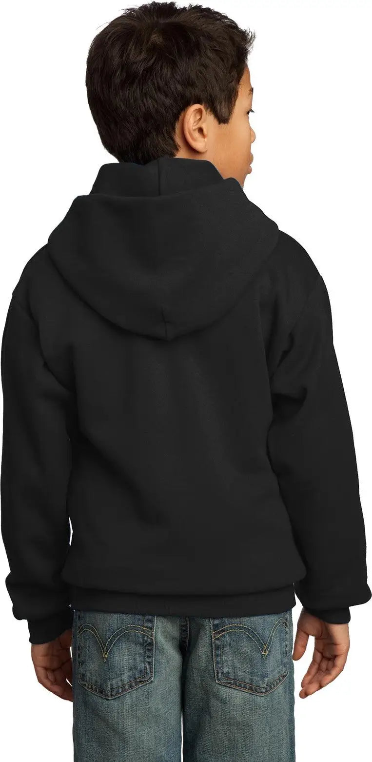 Port & Company Pc90yh co Youth Core Fleece Pullover Hooded Sweatshirt - Jet Black