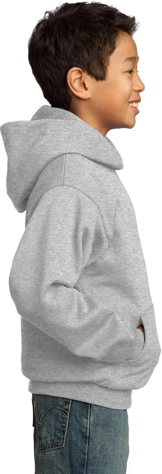 Port & Company Pc90yh co Youth Core Fleece Pullover Hooded Sweatshirt - Ash
