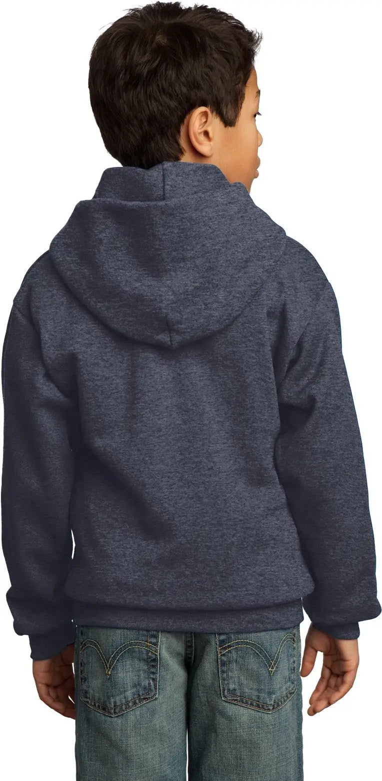 Port & Company Pc90yh co Youth Core Fleece Pullover Hooded Sweatshirt - Heather Navy