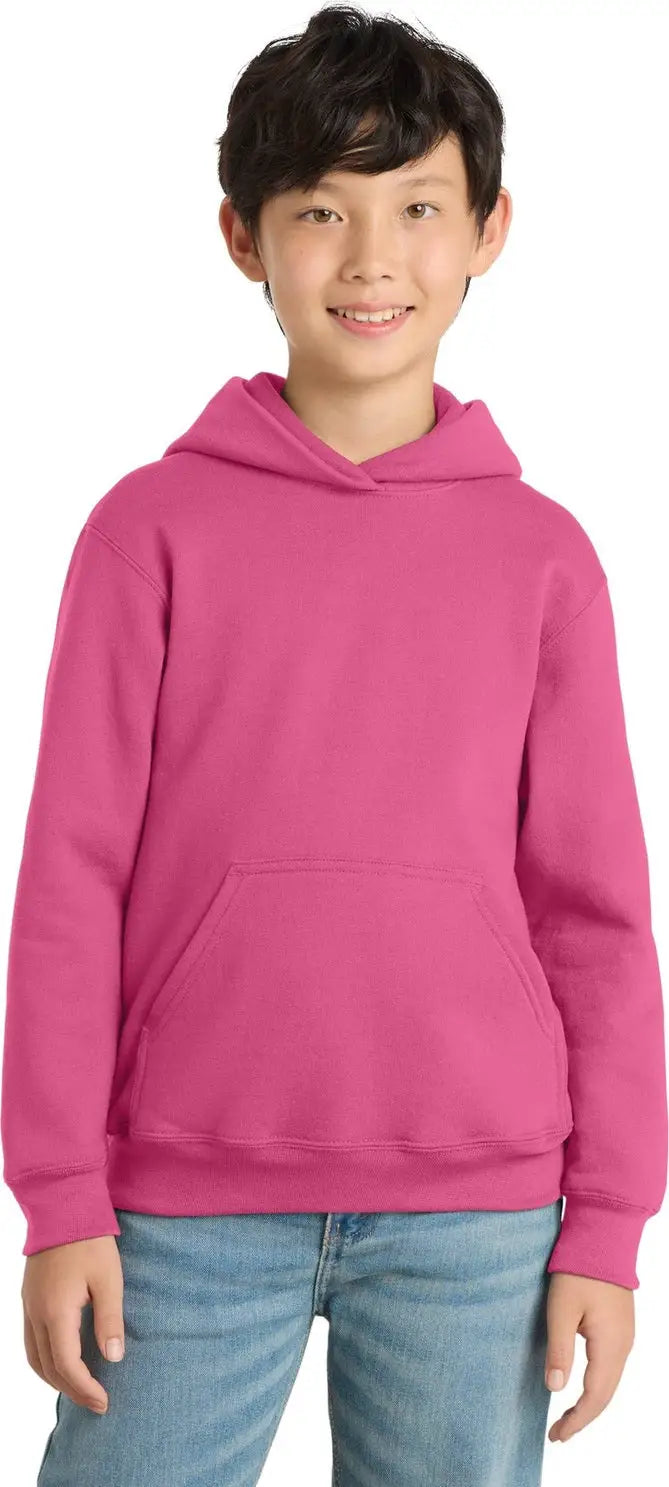 Port & Company Pc90yh co Youth Core Fleece Pullover Hooded Sweatshirt - Sangria - Xs