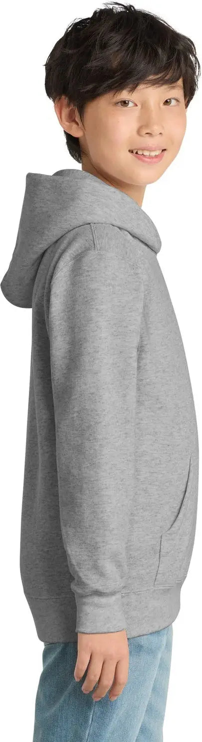 Port & Company Pc90yh co Youth Core Fleece Pullover Hooded Sweatshirt - Ash