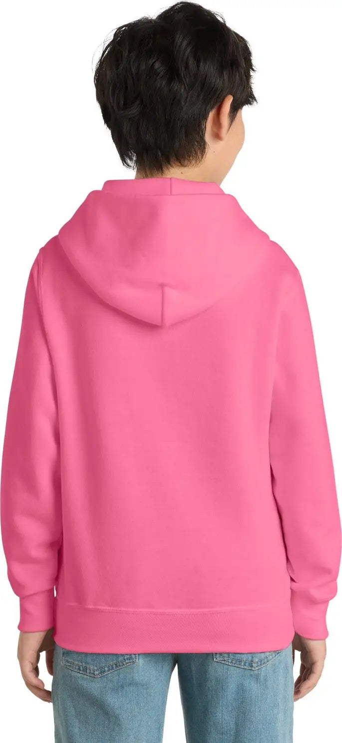 Port & Company Pc90yh co Youth Core Fleece Pullover Hooded Sweatshirt - Neon Pink