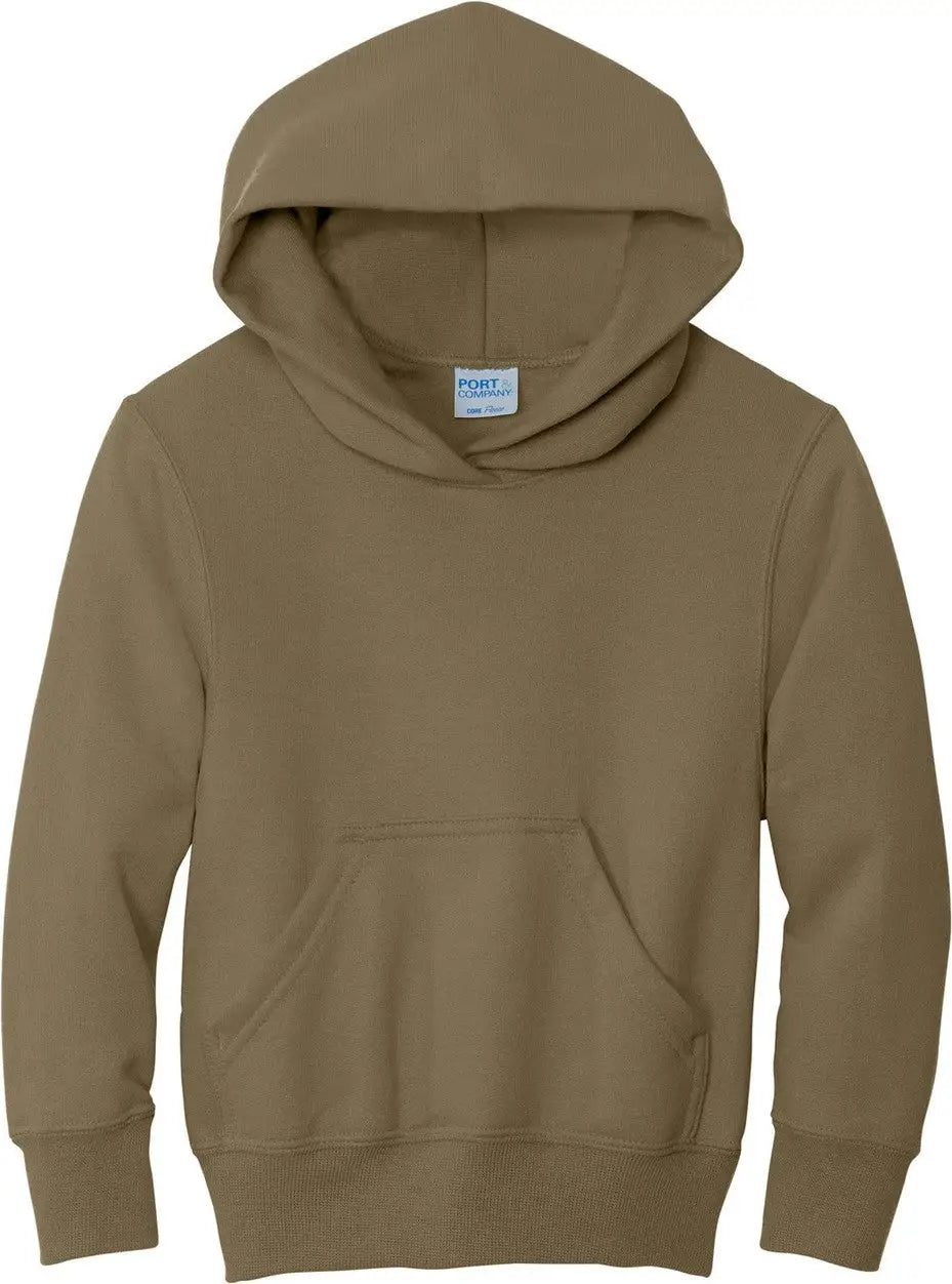 Port & Company Pc90yh co Youth Core Fleece Pullover Hooded Sweatshirt - Coyote Brown