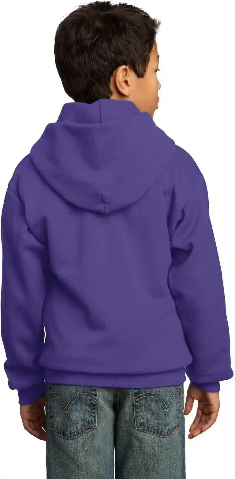 Port & Company Pc90yh Youth Core Fleece Pullover Hooded Sweatshirt Purple
