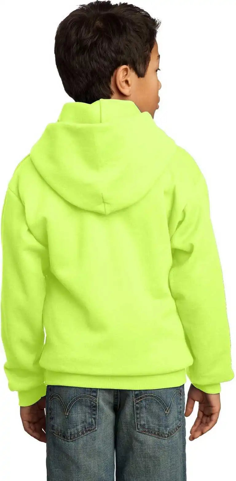 Port & Company Pc90yh Youth Core Fleece Pullover Hooded Sweatshirt Neon Yellow