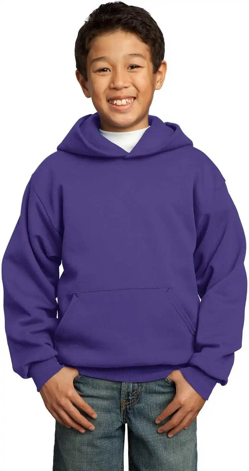 Port & Company Pc90yh Youth Core Fleece Pullover Hooded Sweatshirt Purple