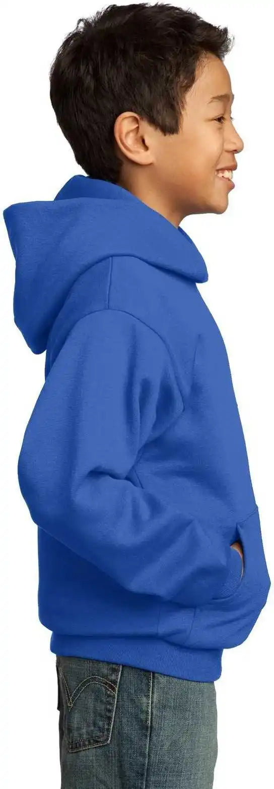 Port &amp; Company Pc90yh Youth Core Fleece Pullover Hooded Sweatshirt Royal