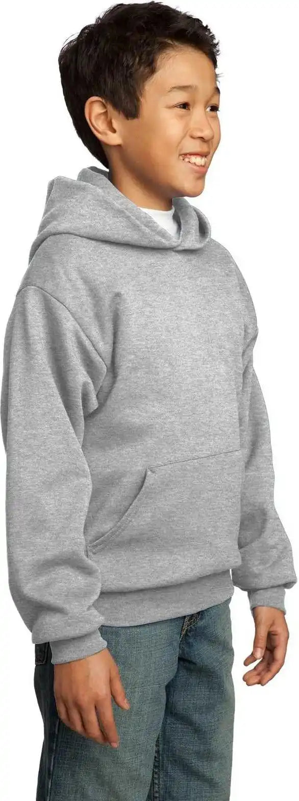 Port &amp; Company Pc90yh Youth Core Fleece Pullover Hooded Sweatshirt Ash