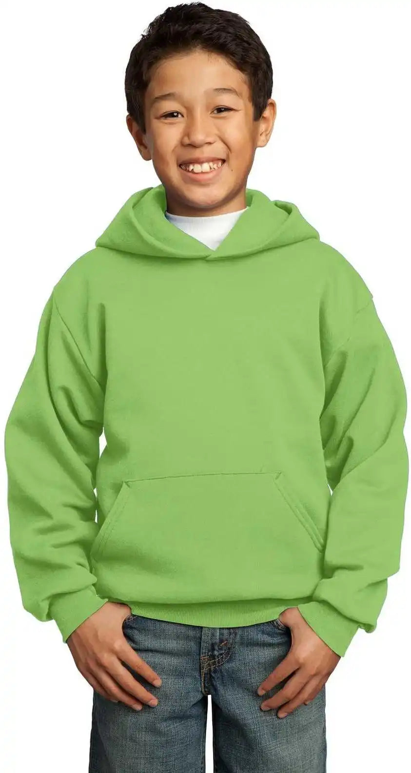 Port &amp; Company Pc90yh Youth Core Fleece Pullover Hooded Sweatshirt Lime