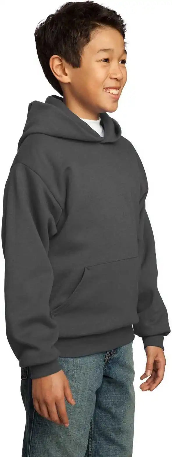 Port &amp; Company Pc90yh Youth Core Fleece Pullover Hooded Sweatshirt Charcoal