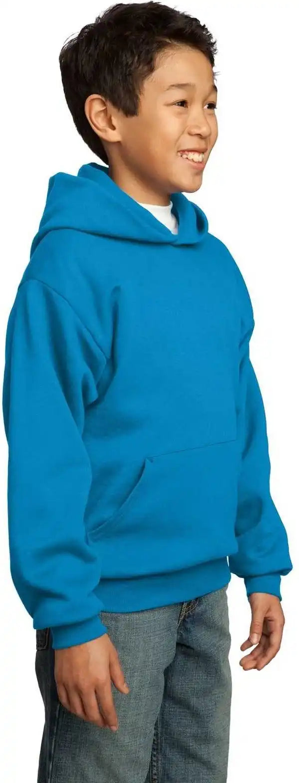 Port &amp; Company Pc90yh Youth Core Fleece Pullover Hooded Sweatshirt Sapphire