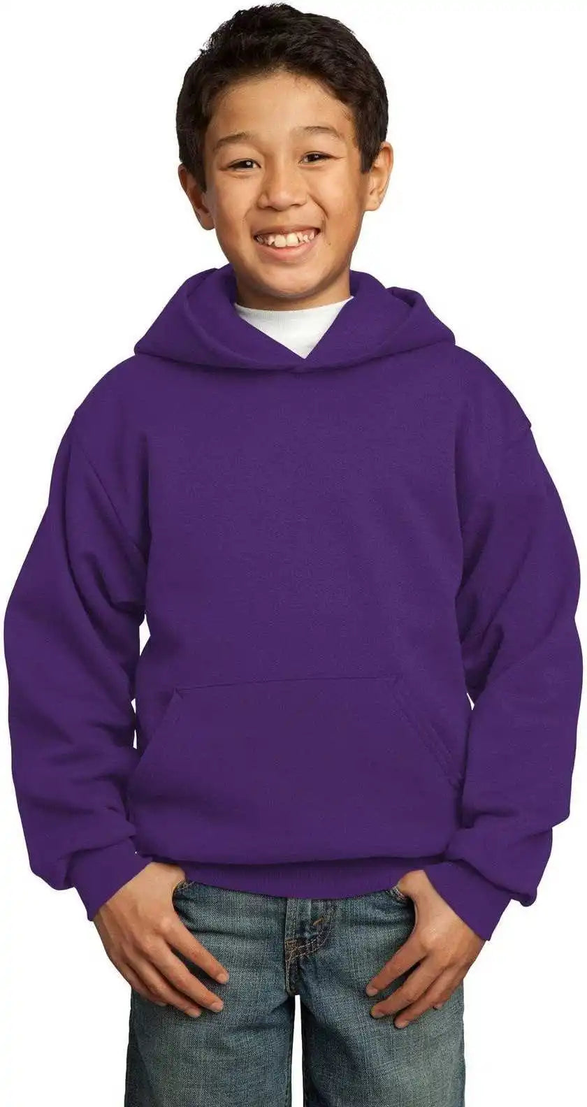 Port & Company Pc90yh Youth Core Fleece Pullover Hooded Sweatshirt Team Purple