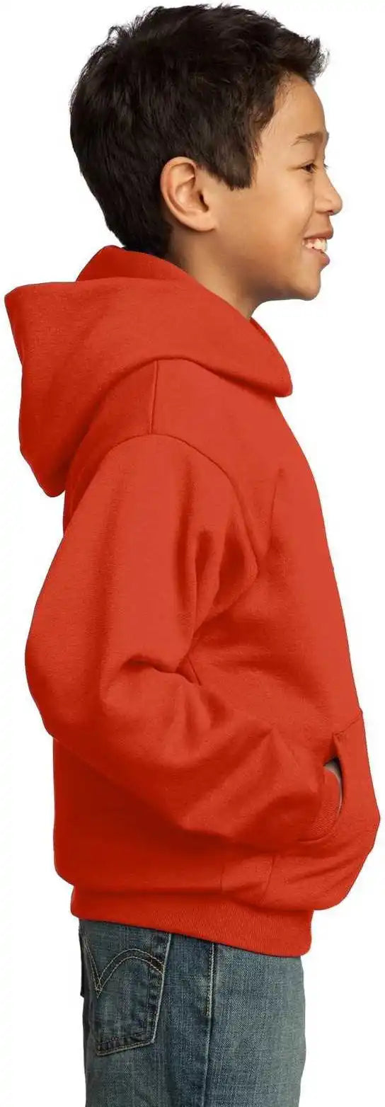 Port &amp; Company Pc90yh Youth Core Fleece Pullover Hooded Sweatshirt Orange