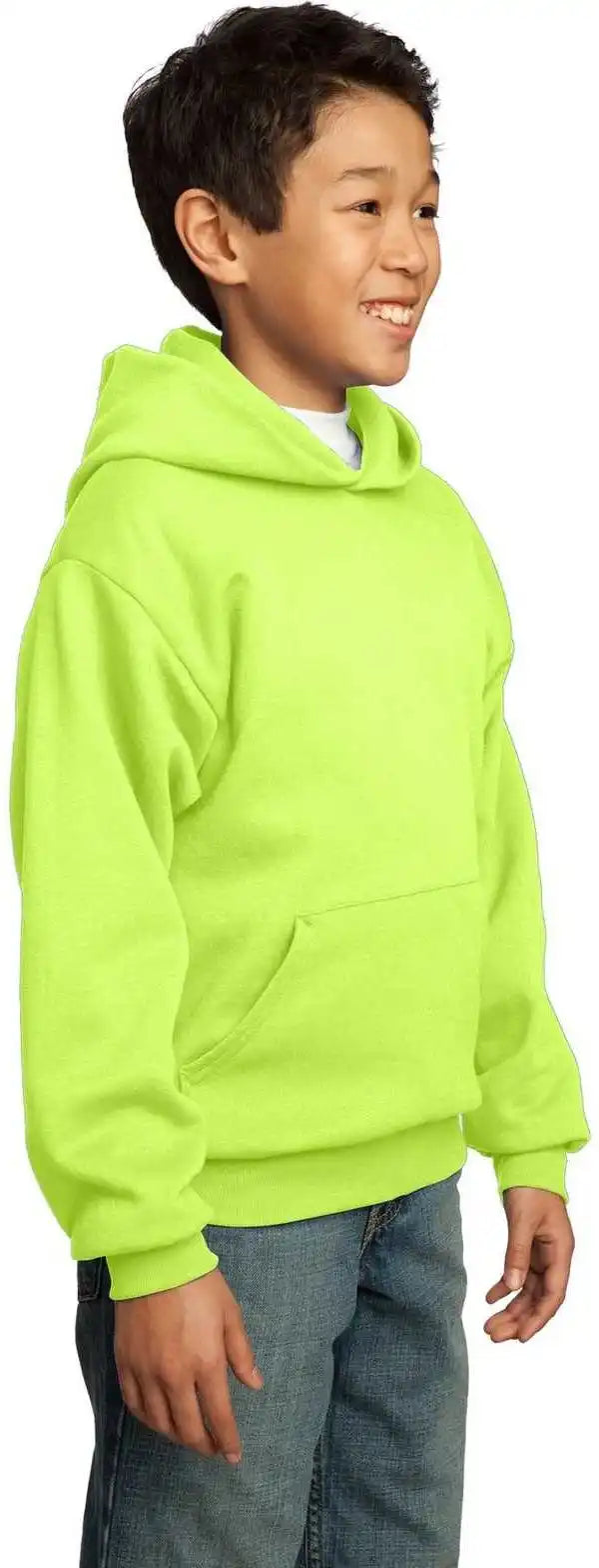 Port & Company Pc90yh Youth Core Fleece Pullover Hooded Sweatshirt Neon Yellow
