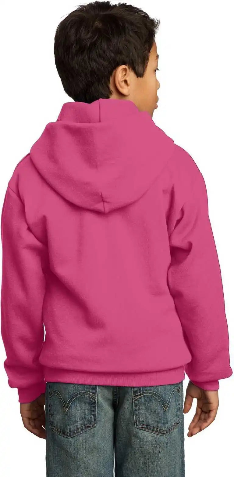 Port &amp; Company Pc90yh Youth Core Fleece Pullover Hooded Sweatshirt Sangria