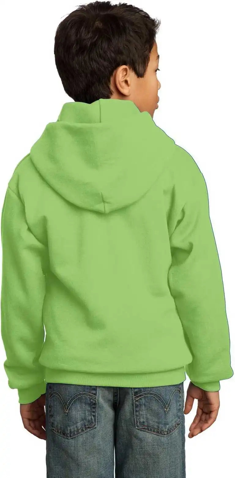 Port &amp; Company Pc90yh Youth Core Fleece Pullover Hooded Sweatshirt Lime