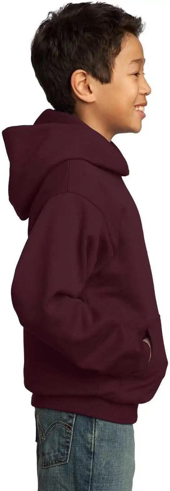 Port &amp; Company Pc90yh Youth Core Fleece Pullover Hooded Sweatshirt Maroon