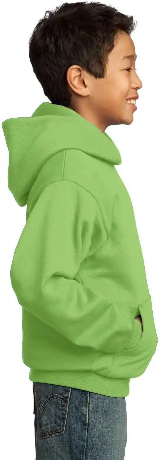 Port &amp; Company Pc90yh Youth Core Fleece Pullover Hooded Sweatshirt Lime