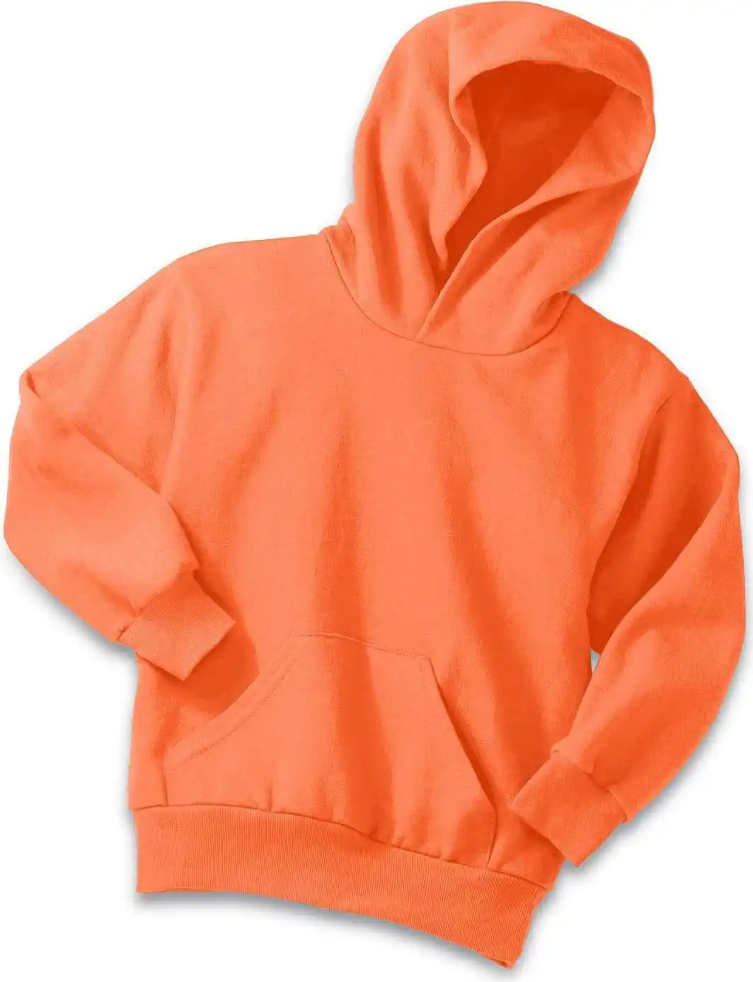 Port &amp; Company Pc90yh Youth Core Fleece Pullover Hooded Sweatshirt - Neon Orange