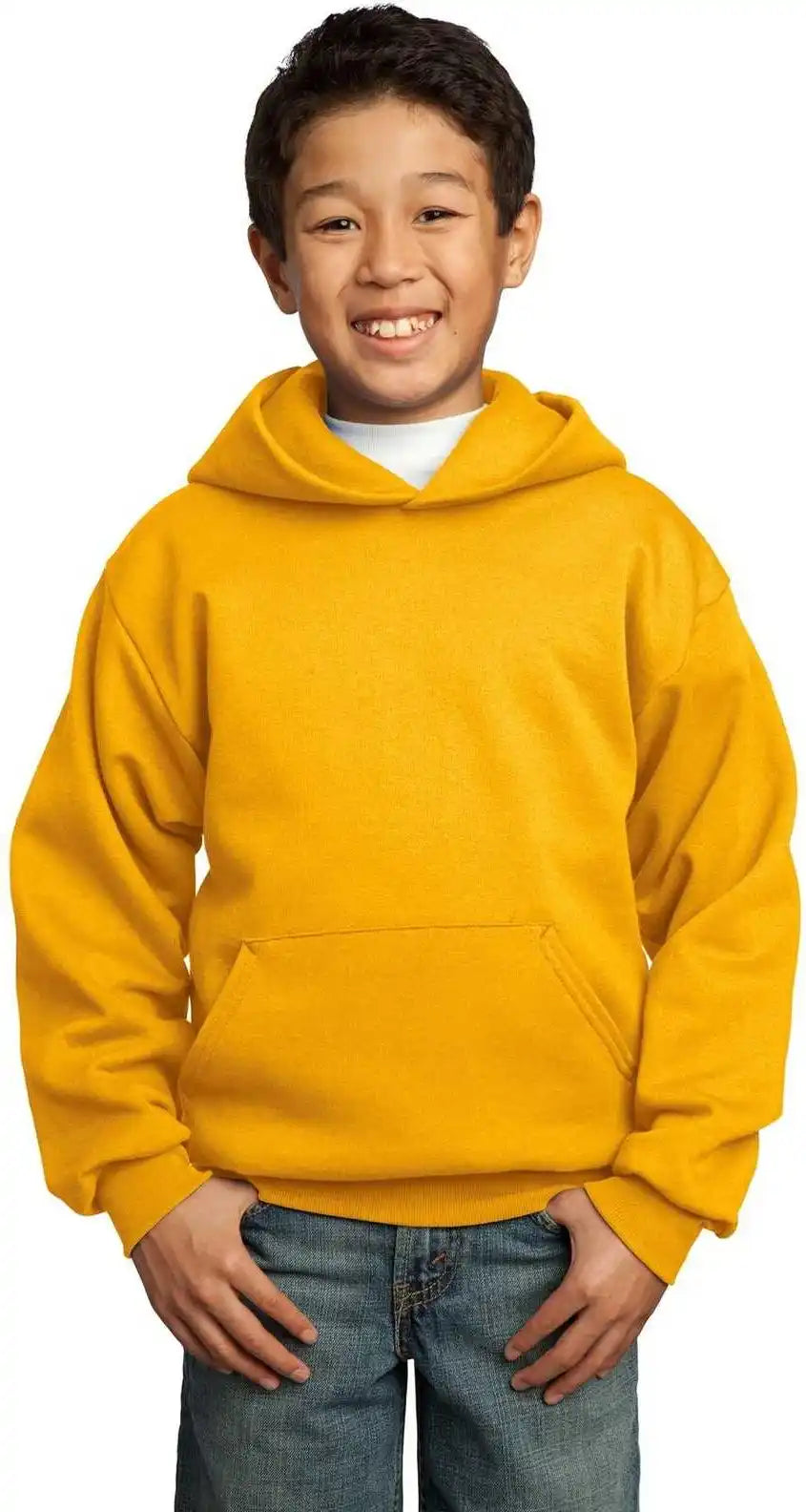 Port &amp; Company Pc90yh Youth Core Fleece Pullover Hooded Sweatshirt Gold