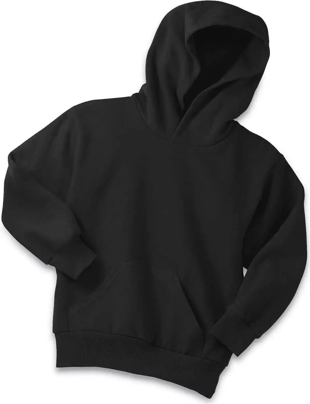 Port &amp; Company Pc90yh Youth Core Fleece Pullover Hooded Sweatshirt Jet Black