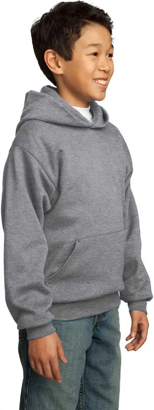 Port &amp; Company Pc90yh Youth Core Fleece Pullover Hooded Sweatshirt Athletic Heather