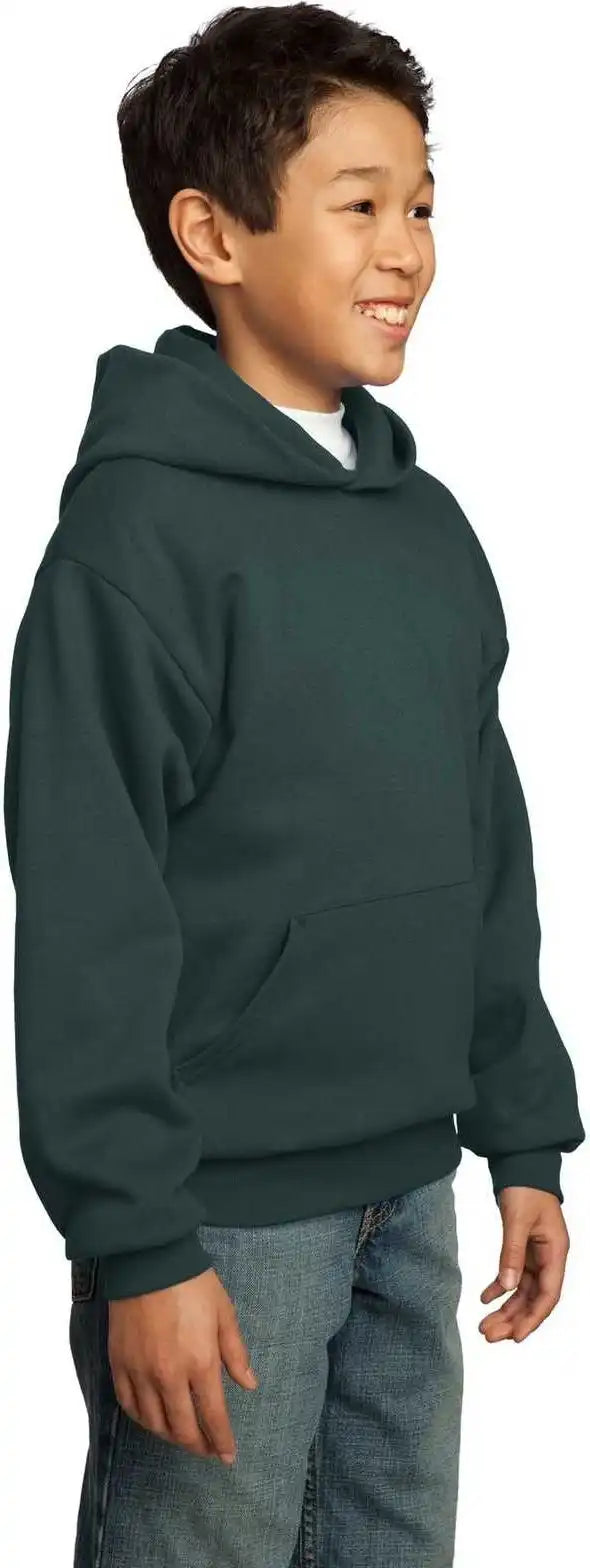 Port &amp; Company Pc90yh Youth Core Fleece Pullover Hooded Sweatshirt Dark Green