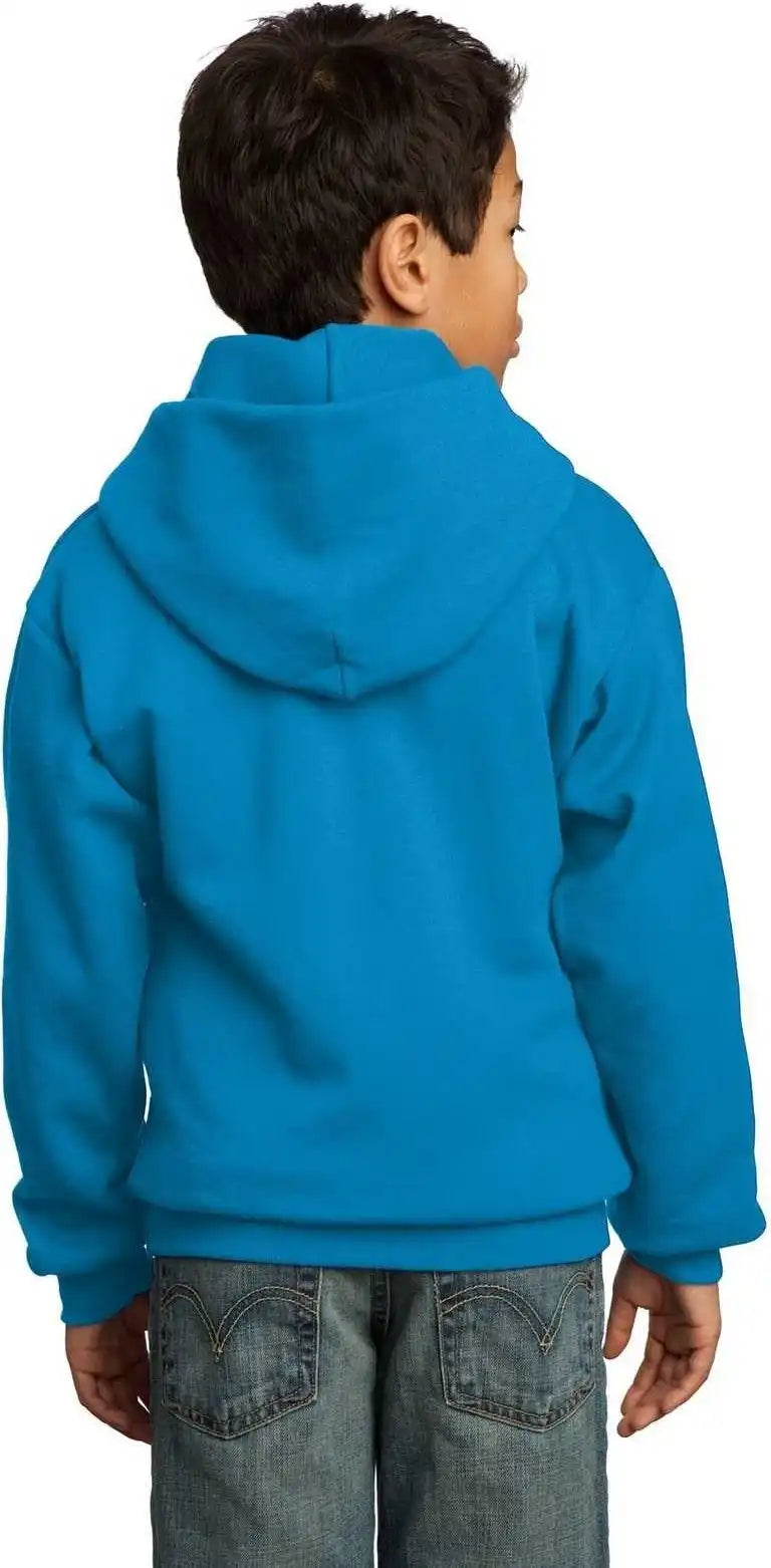 Port &amp; Company Pc90yh Youth Core Fleece Pullover Hooded Sweatshirt Sapphire